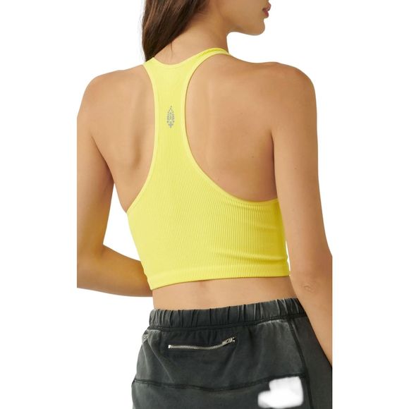 Free People Movement Free Throw Crop Tank in Lemon Verbena Size XS - Picture 2 of 6